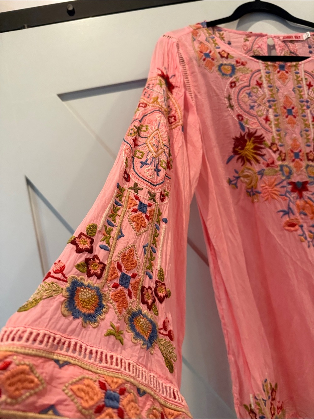 Johnny Was Pink Embroidered Floral Tunic - Picture 4 of 9
